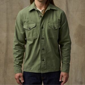 Filson Field Jac Shirt in washed fatigue green.